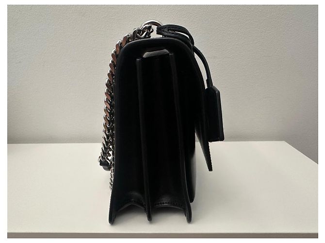 Saint Laurent Sunset Borsa in pelle nera Nero - vista 5