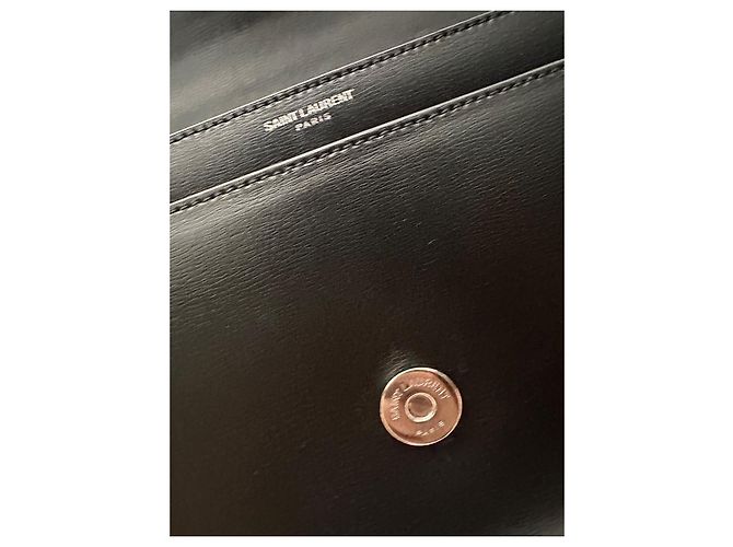 Saint Laurent Sunset Borsa in pelle nera Nero - vista 7