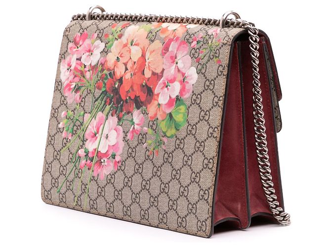 Borsa a Spalla Gucci Dionysus Media GG Supreme Blooms Marrone Beige - vista 2
