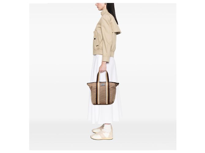Fendi Braune Micro Zucchino Nylon Tasche Hellbraun - Ansicht 10