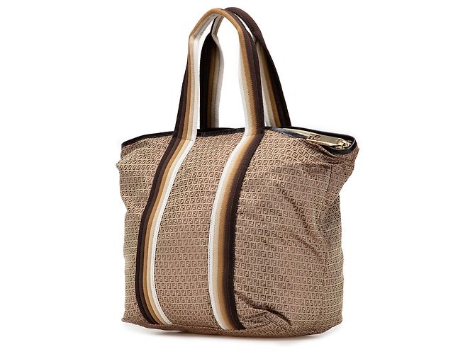 Fendi Braune Micro Zucchino Nylon Tasche Hellbraun - Ansicht 2