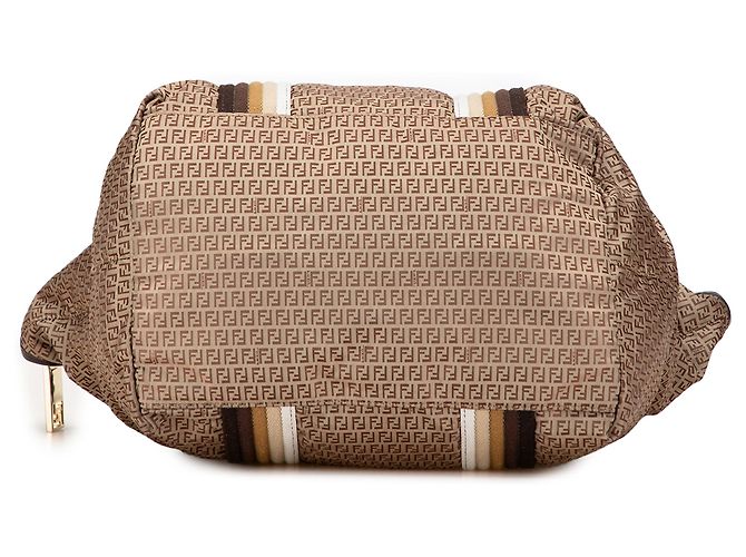 Fendi Braune Micro Zucchino Nylon Tasche Hellbraun - Ansicht 3