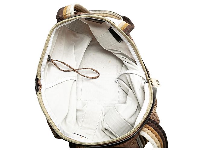 Fendi Braune Micro Zucchino Nylon Tasche Hellbraun - Ansicht 4