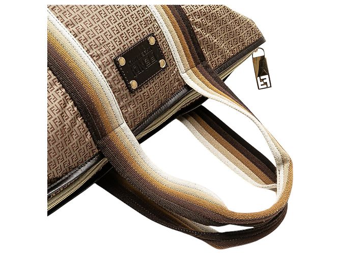 Fendi Braune Micro Zucchino Nylon Tasche Hellbraun - Ansicht 7