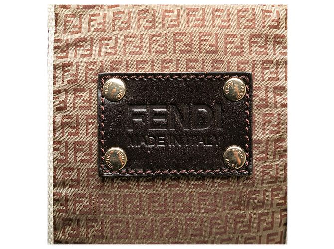 Fendi Braune Micro Zucchino Nylon Tasche Hellbraun - Ansicht 9