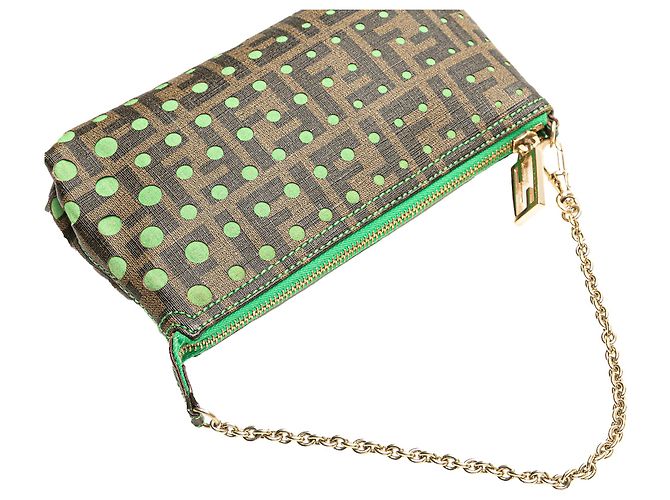 Pochette a Catena Fendi Brown Zucca Spalmati Dots Marrone - vista 10
