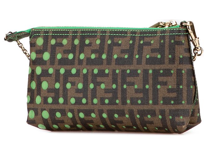 Pochette a Catena Fendi Brown Zucca Spalmati Dots Marrone - vista 2