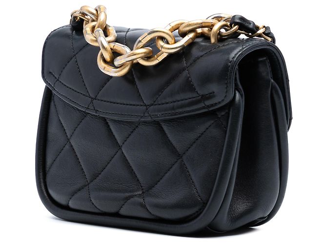 Chanel Black Mini Quilted Lambskin Chain Top Handle Flap - view 2