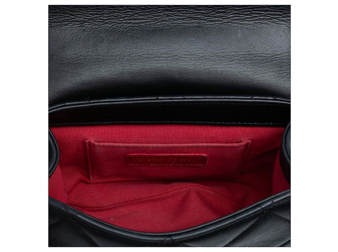 Chanel Black Mini Quilted Lambskin Chain Top Handle Flap - view 4