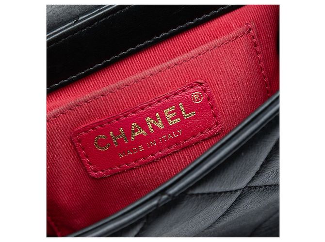 Chanel Black Mini Quilted Lambskin Chain Top Handle Flap - view 5