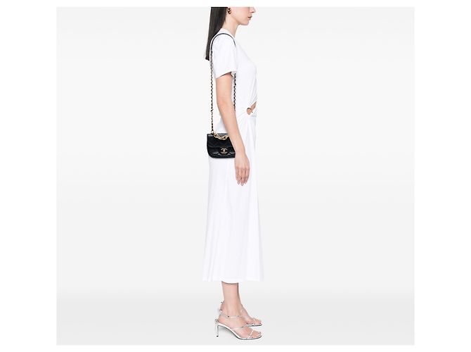 Chanel Black Mini Quilted Lambskin Chain Top Handle Flap - view 7