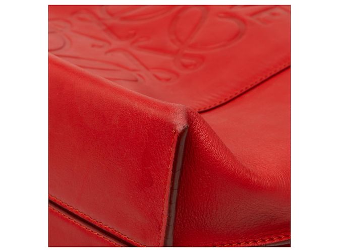 LOEWE Rote Leder Anagram Shopper Tasche - Ansicht 7