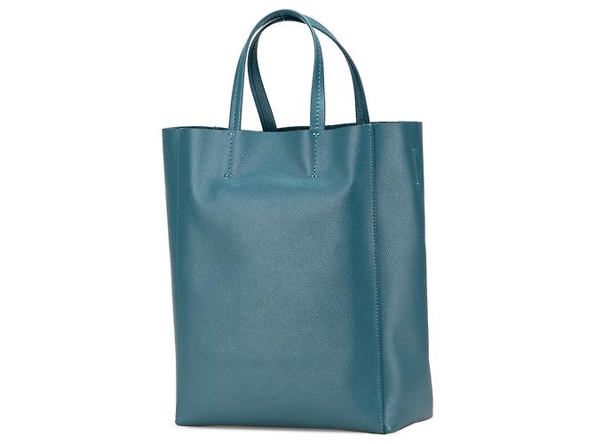 Céline Celine kleine vertikale Tasche aus blauer, genarbter Kalbsleder Türkis - Ansicht 2