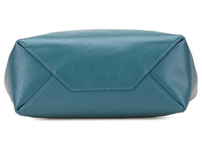 Céline Celine kleine vertikale Tasche aus blauer, genarbter Kalbsleder Türkis - Ansicht 3