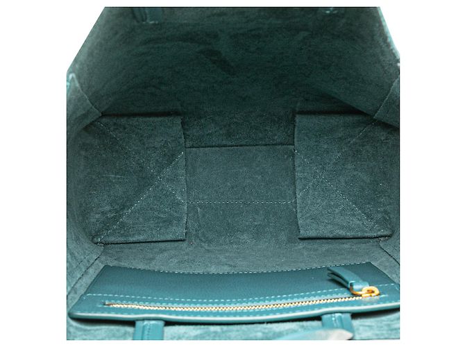 Céline Celine kleine vertikale Tasche aus blauer, genarbter Kalbsleder Türkis - Ansicht 4