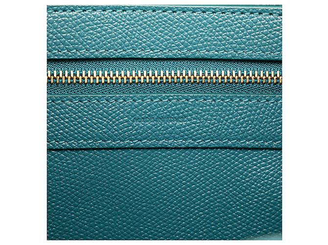 Céline Celine kleine vertikale Tasche aus blauer, genarbter Kalbsleder Türkis - Ansicht 6