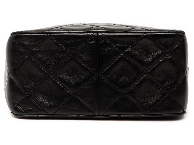 Chanel Schwarze CC gesteppte Lammleder Umlege-Handtasche - Ansicht 3