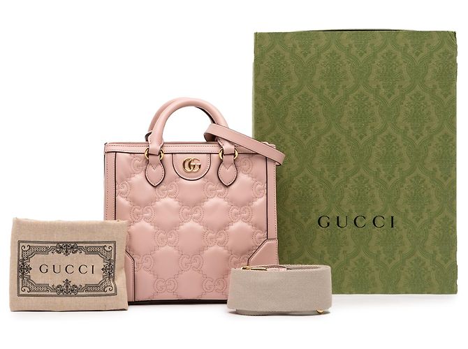 Borsa a mano Gucci Mini GG Matelassé in pelle rosa - vista 11
