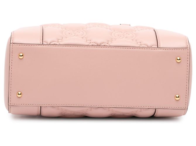 Borsa a mano Gucci Mini GG Matelassé in pelle rosa - vista 3