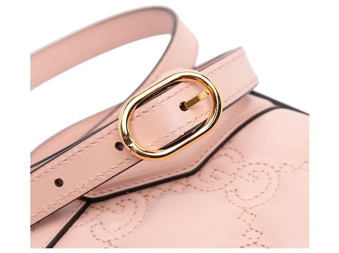 Borsa a mano Gucci Mini GG Matelassé in pelle rosa - vista 8