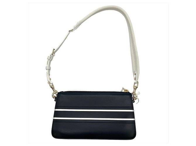 Borsa a Spalla Christian Dior Vibe in Pelle di Vitello Blu Marino Blu navy - vista 3