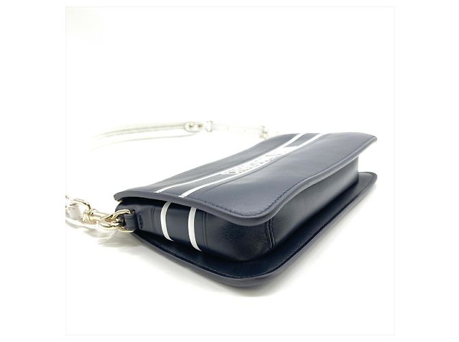 Borsa a Spalla Christian Dior Vibe in Pelle di Vitello Blu Marino Blu navy - vista 4
