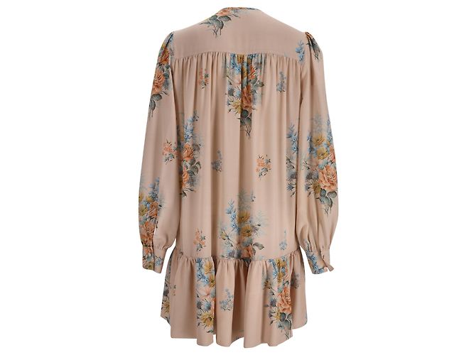 Vestido Mini Alexander McQueen en Seda con Estampado Floral Multicolor - vista 3