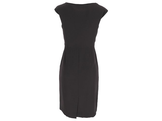 Vestido midi con acentos plisados Max Mara en triacetato marrón Castaño - vista 3