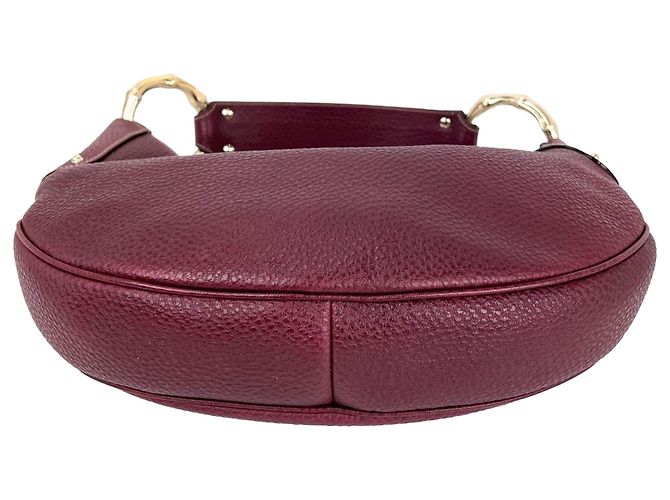 Bamboo Bolsa hobo de couro bordeaux com anel de bambu meia-lua Gucci Vermelho - vista 5
