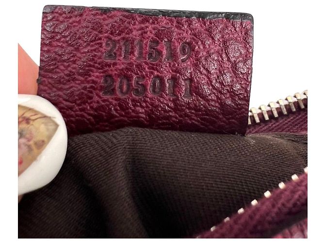 Bamboo Bolsa hobo de couro bordeaux com anel de bambu meia-lua Gucci Vermelho - vista 7