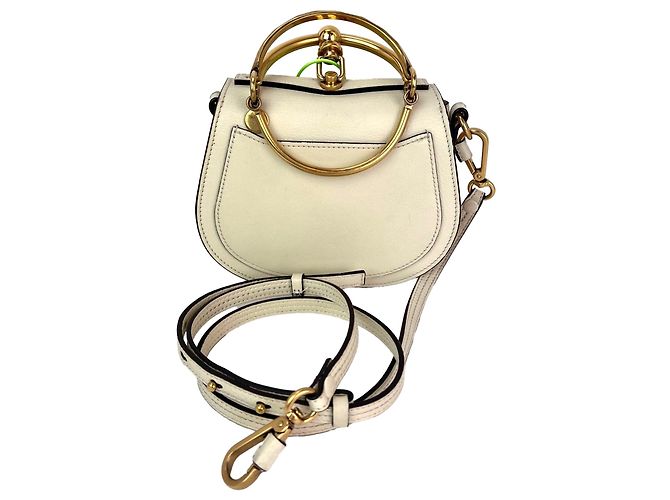 Chloé Borsa a tracolla in pelle beige Chloe Nile Small Bianco - vista 2