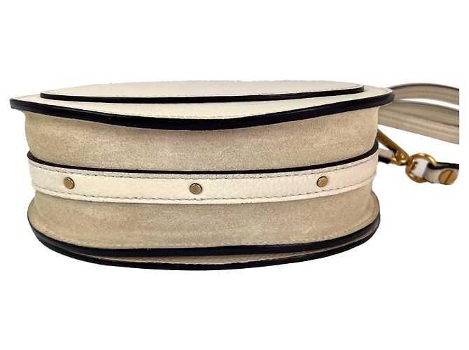 Chloé Borsa a tracolla in pelle beige Chloe Nile Small Bianco - vista 4