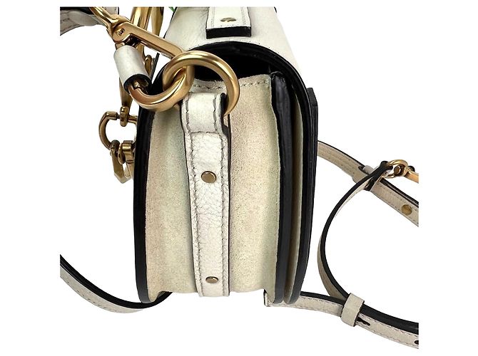 Chloé Borsa a tracolla in pelle beige Chloe Nile Small Bianco - vista 5