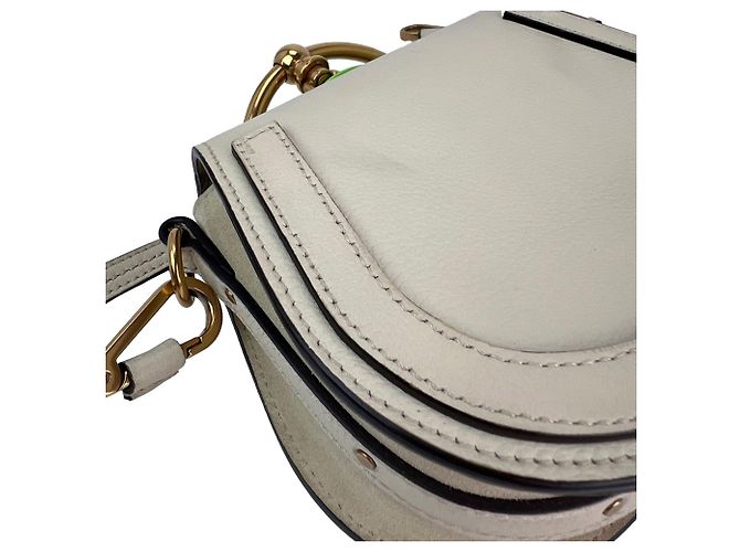 Chloé Borsa a tracolla in pelle beige Chloe Nile Small Bianco - vista 8