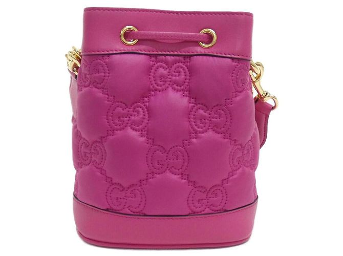 Borsa a spalla in pelle matelassé GG di Gucci Rosa - vista 2