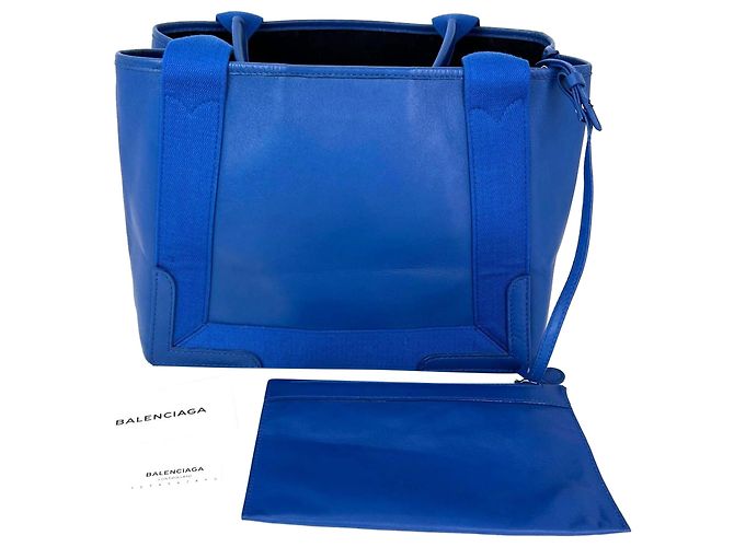 Day Set Tote e Pouch Blu S in Pelle di Vitello Navy Balenciaga - vista 2