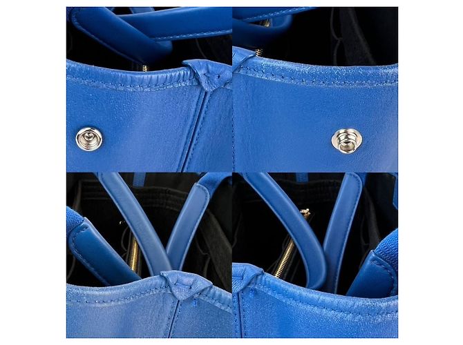 Day Set Tote e Pouch Blu S in Pelle di Vitello Navy Balenciaga - vista 7