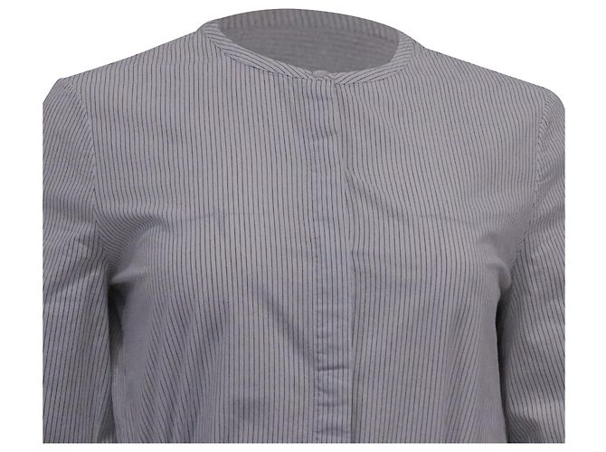 Abito camicia a righe con cintura Theory in cotone grigio - vista 2