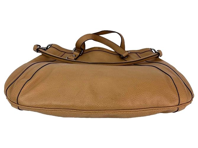 Borsa hobo convertibile in pelle beige Gucci Abbey Marrone - vista 6