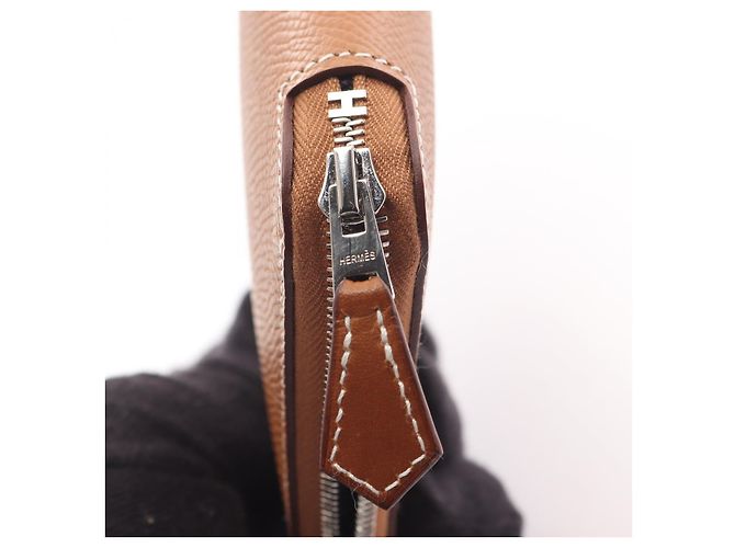 Hermès Portafoglio Lungo Azap Silk'in in Pelle Marrone Hermes - vista 5