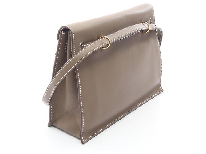 Borsa Clutch Kelly Dance 2 di Hermès in pelle marrone - vista 3