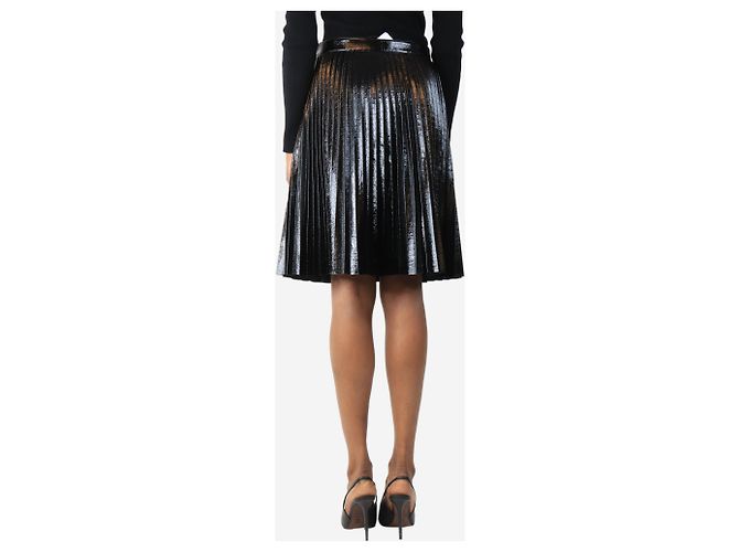 Proenza Schouler Falda plisada de cuero sintético negro - talla UK 6 - vista 3