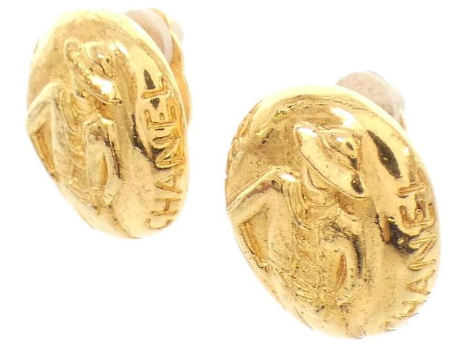 Vintage Ohrringe von Chanel Golden Metallisch - Ansicht 2