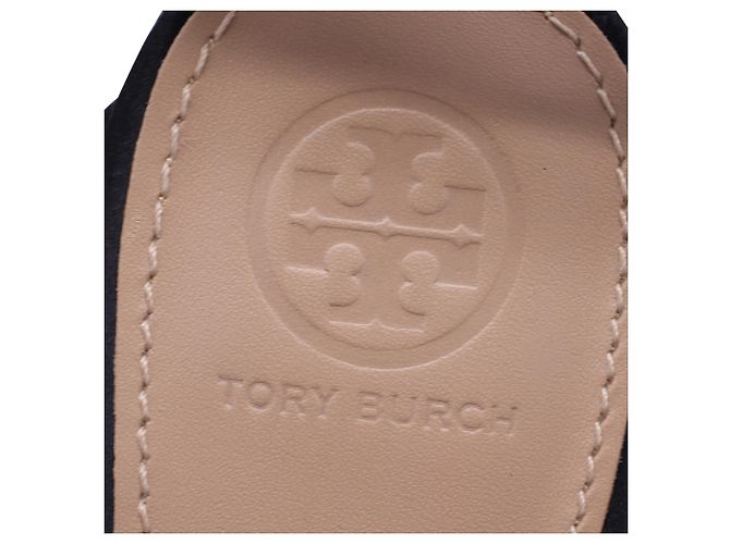 Tory Burch Estella Wedge Sandals in Black Satin - view 9