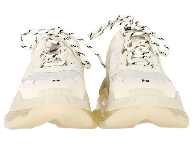 Everyday Balenciaga Triple S Sneakers mit transparenter Sohle aus cremefarbenem Polyester - Ansicht 2