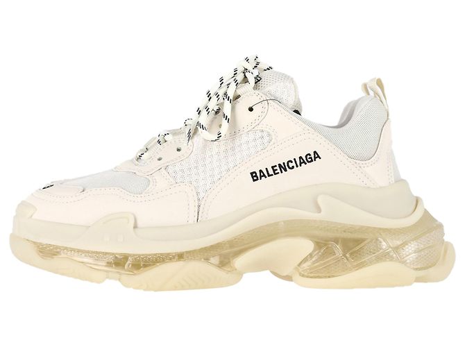Everyday Balenciaga Triple S Sneakers mit transparenter Sohle aus cremefarbenem Polyester - Ansicht 4