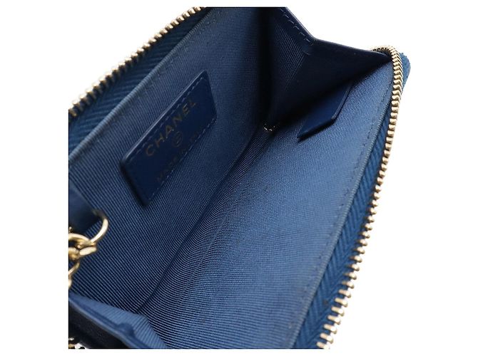 Timeless Monedero de piel de cordero acolchado Chanel Azul - vista 5