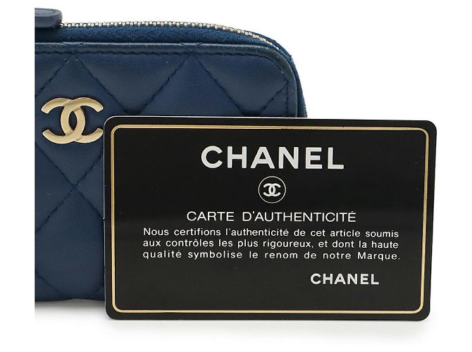 Timeless Monedero de piel de cordero acolchado Chanel Azul - vista 7