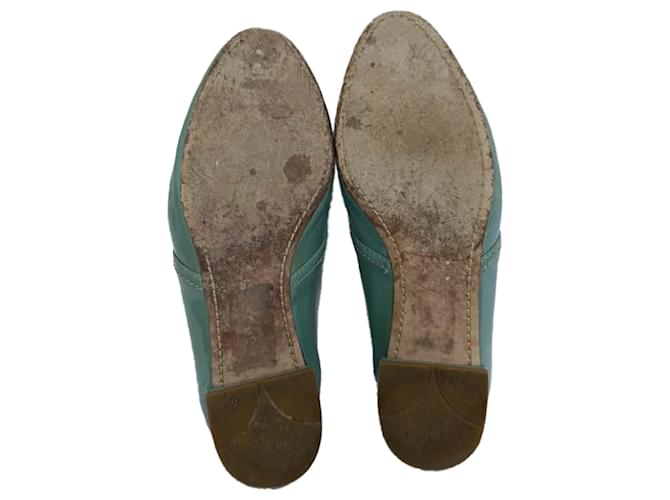 Oxfords stringati Prada in pelle verniciata verde Verde oliva - vista 20