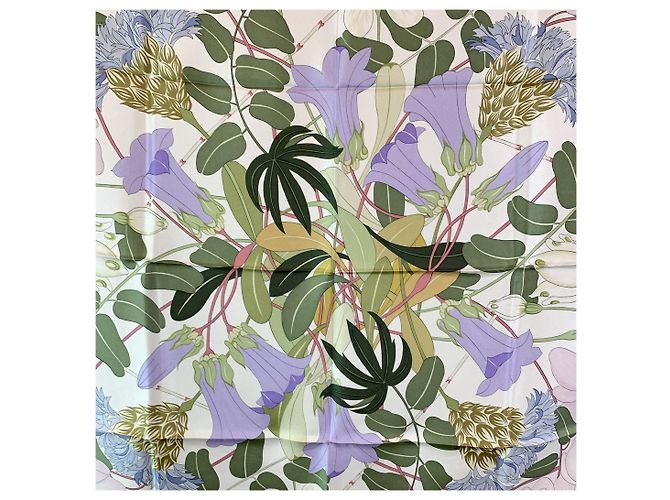 Trim Hermès Vintage Pastell Flora Graeca Seidenschal 1983 Goulandris Beige - Ansicht 5
